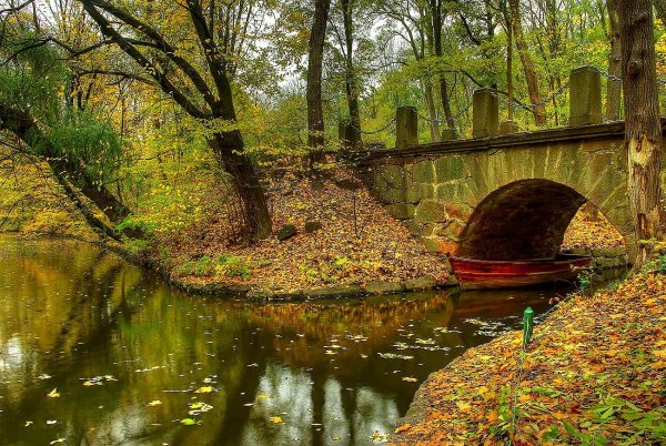 Река Салгир осень мостики