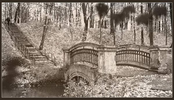 Парк старый с мостом