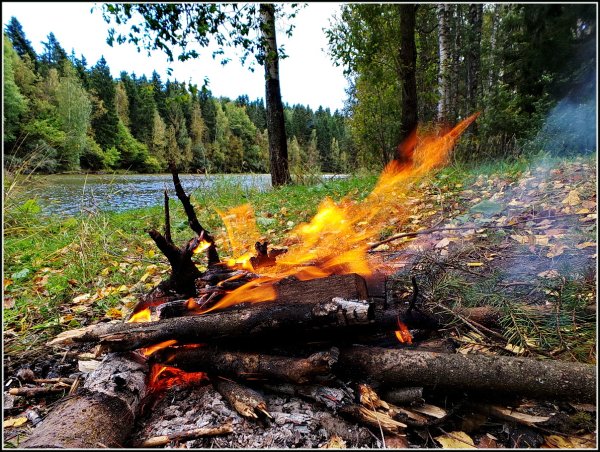 Костер у речки