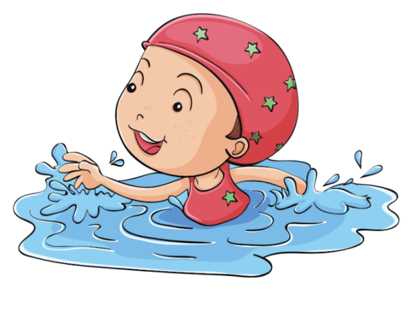 Девочка в бассейне рисунок
