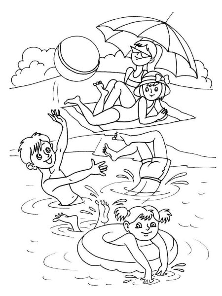 Летние раскраски для детей