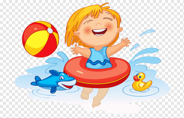 Дети купаются на прозрачном фоне