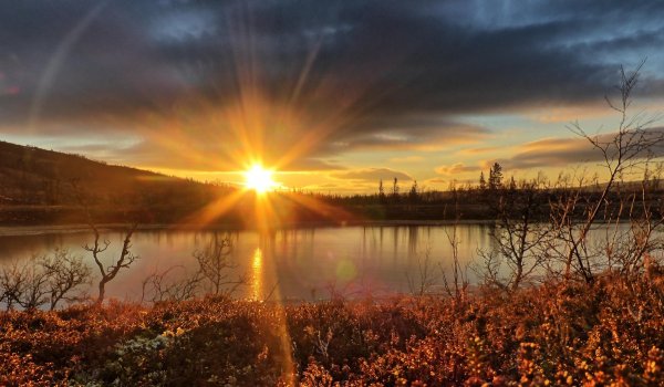 Осенний закат фото