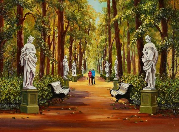 Аллея в парке скульптур