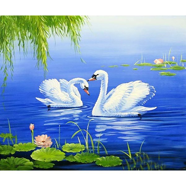 Алмазная мозаика 40x50 qa200257 лебеди