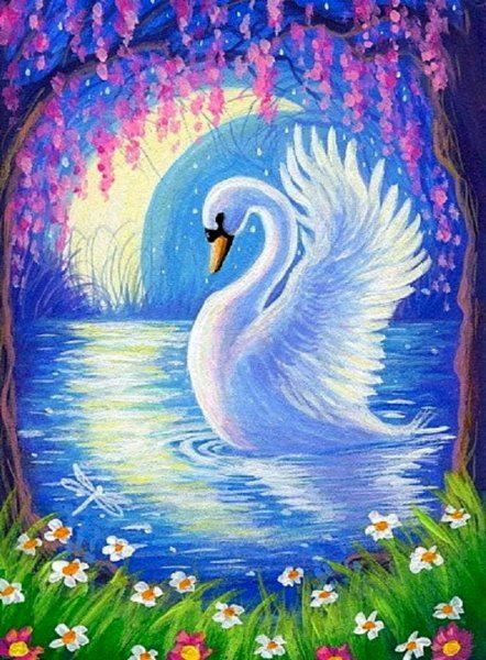 Петриковская роспись Царевна-лебедь