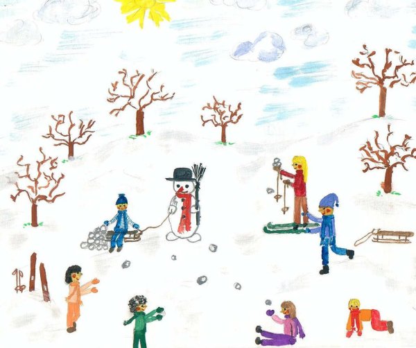 Рисование на тему зимние каникулы