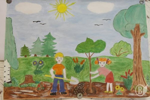 Рисунок на тему человек и природа