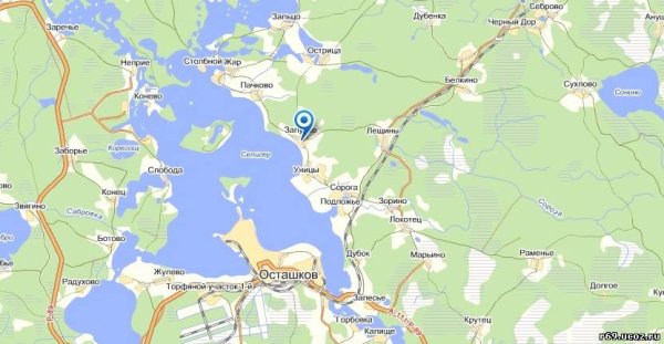 Озеро Селигер на карте мира