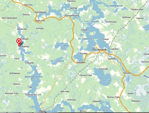 Озеро Селигер Тверская область карта