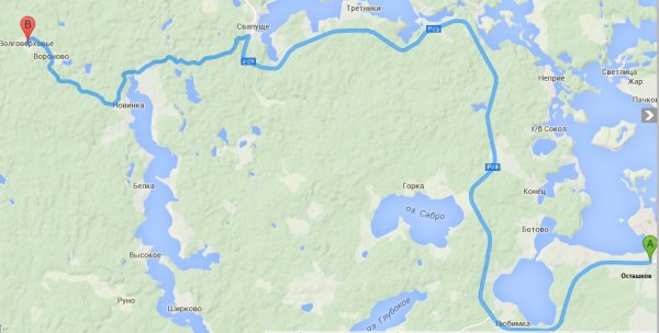 Исток Волги Тверская область на карте