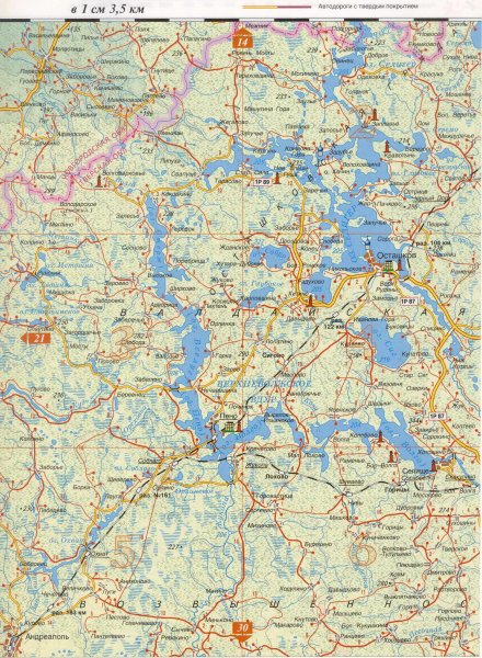 Карта Осташковского района Тверской области