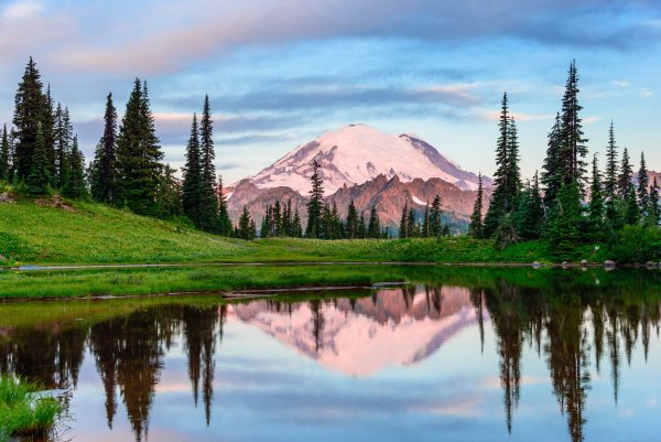 Горы озеро ели