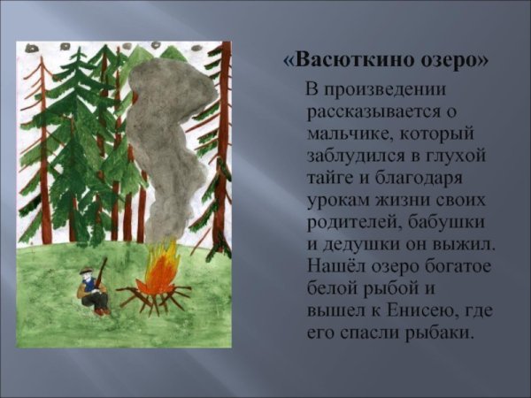 Васюткино озеро краткое содержание