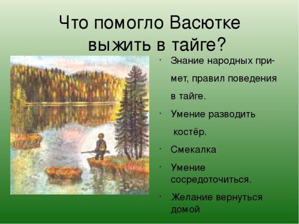 О тайге 5 класс Васюткино озеро