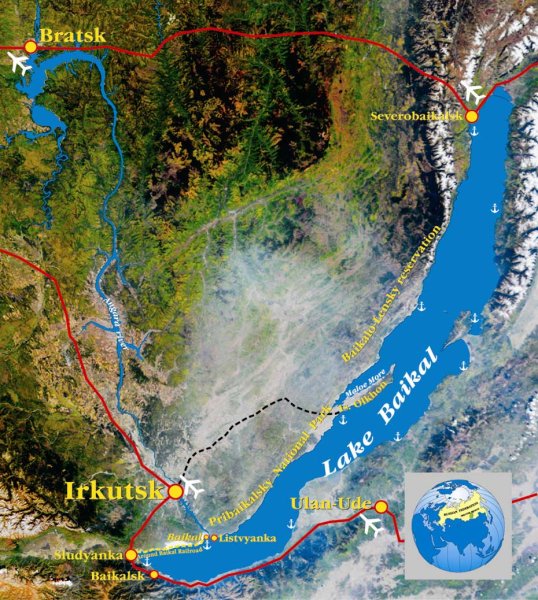 Озеро Байкал вид сверху