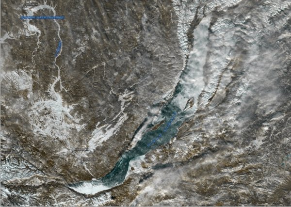 Спутниковый снимок озера Байкал