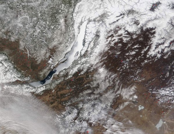 Спутниковый снимок Байкала