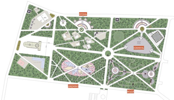 Лучевая планировка парка