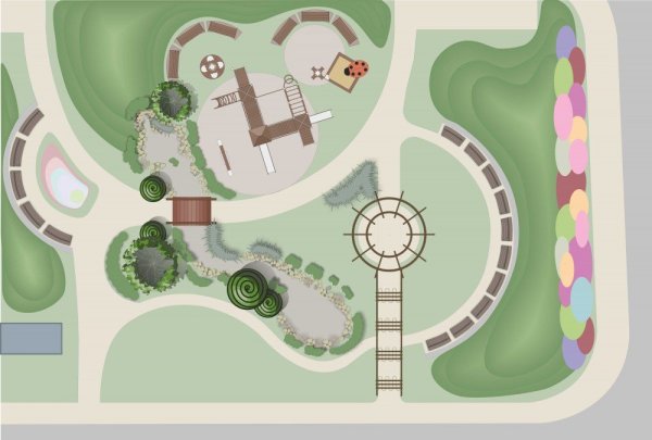 План детской площадки вид сверху и сбоку