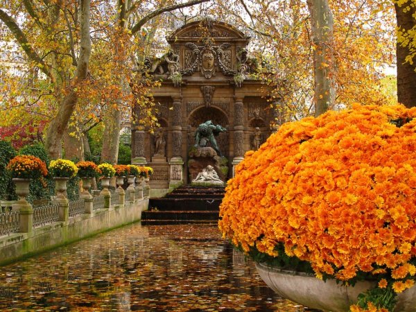 Люксембургский сад в Париже осенью