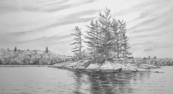 Пейзаж карандашом