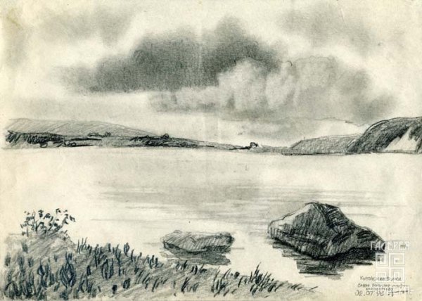 Озеро карандашом