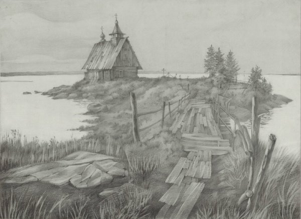 Карельский пейзаж Графика