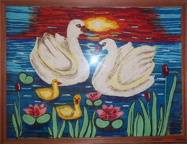 Панно лебеди