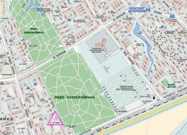 Схема парка Александрино