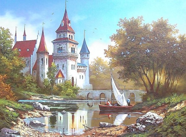 Замок живопись