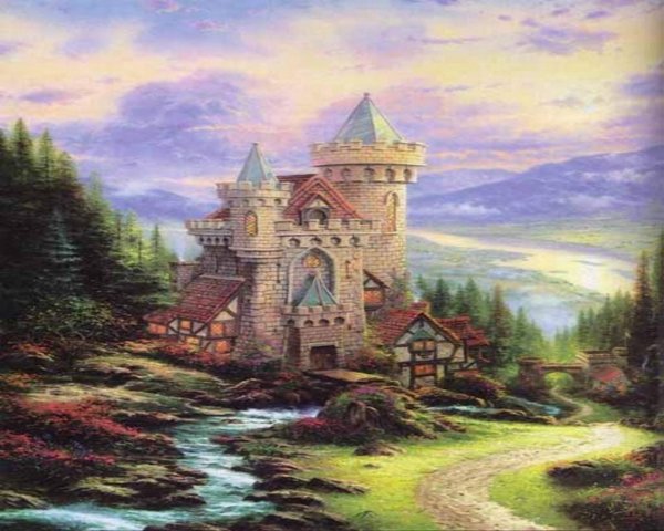 Сказочный пейзаж с замком