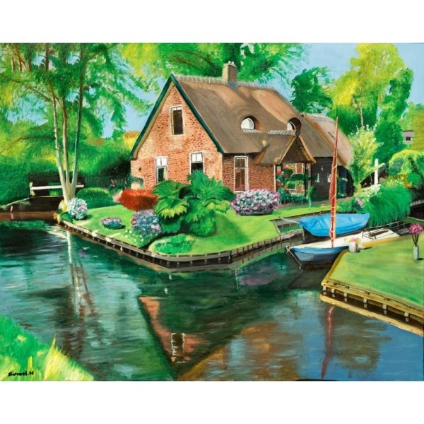 Фотообои дом у реки