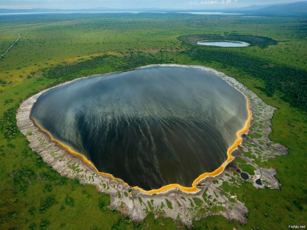 Кратерное озеро Альбертина рифт- Африка.