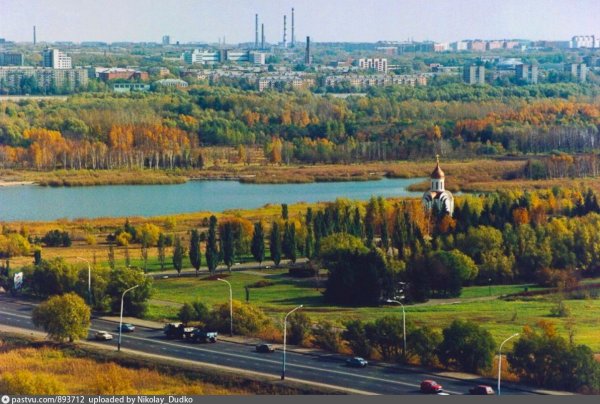 Парк Победы Омск с высоты