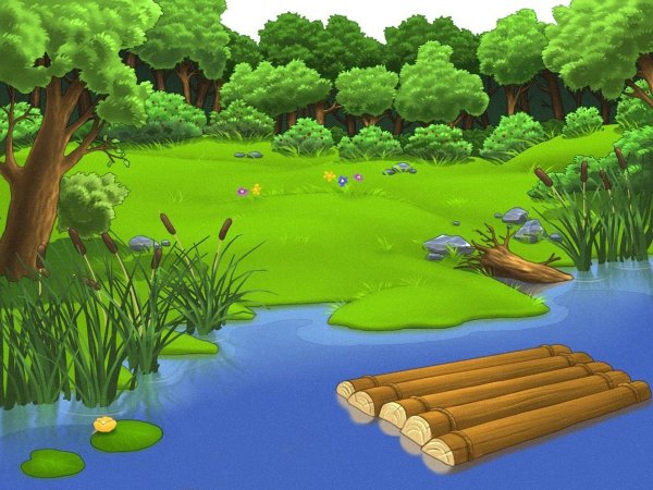 Сказочная Поляна с речкой