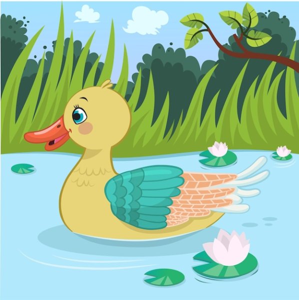 Утята на озере для детей