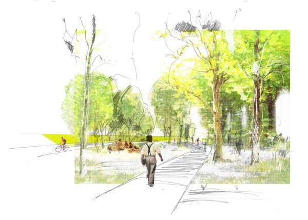 Зарисовки пейзажа городского парка