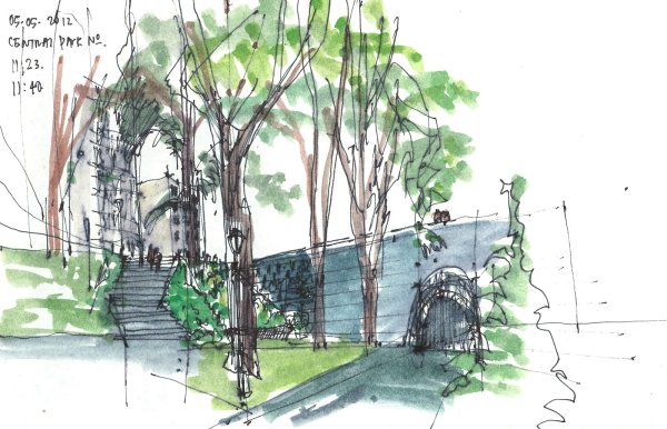 Парк зарисовка