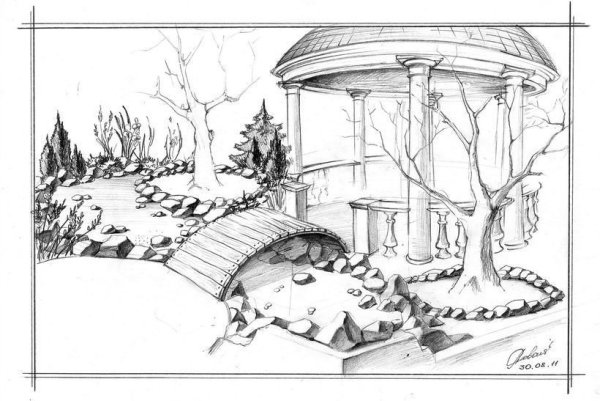 Ландшафт карандашом