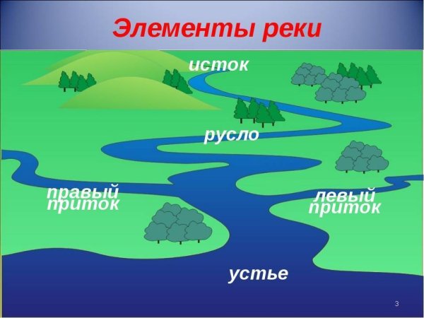 Схема реки Исток русло Устье