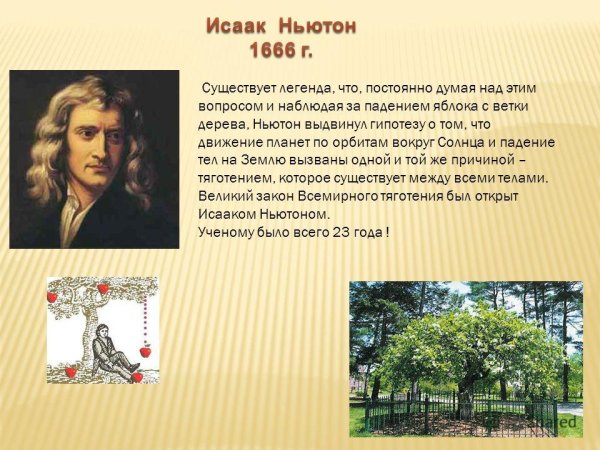Открытие Ньютона яблоко