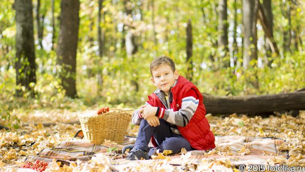 Осенняя фотосессия в лесу мальчик