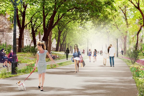 Парк с людьми