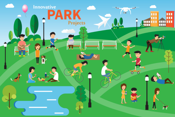 Спорт в парке иллюстрация