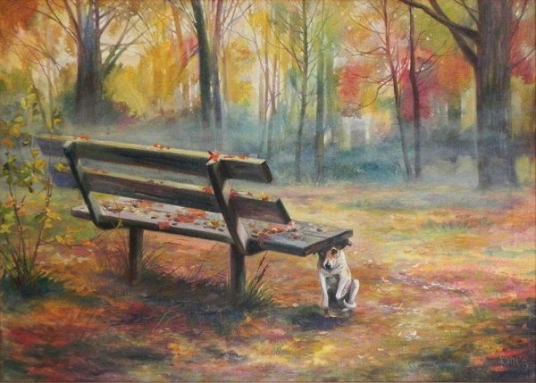 Скамейка в живописи