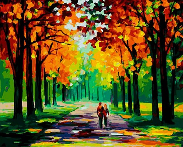 Картины Афремова осень парк