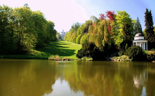 Пейзажный Луговой парк Германия озеро