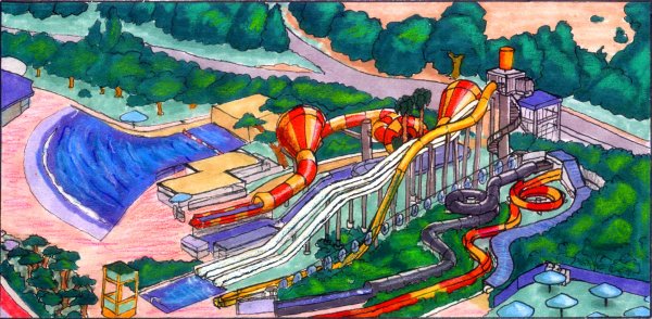 Рисунки аквапарка детские