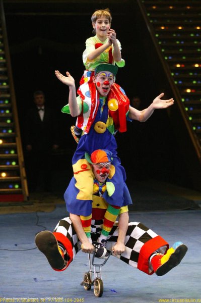 Веселые клоуны в цирке